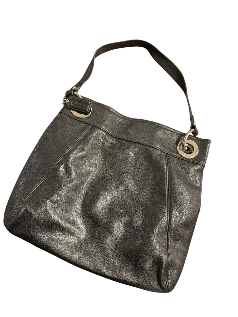 Coach Ashley Pleated Hobo Bag, Black Leather, Style F17605